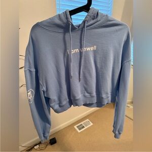 Call Her Daddy- Light Blue Cropped Hoodie